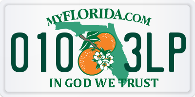 FL license plate 0103LP