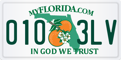 FL license plate 0103LV