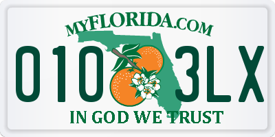 FL license plate 0103LX