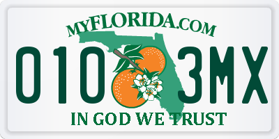 FL license plate 0103MX