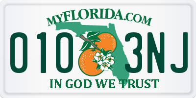 FL license plate 0103NJ