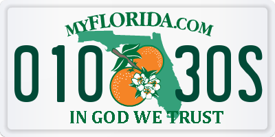 FL license plate 0103OS