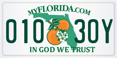 FL license plate 0103OY