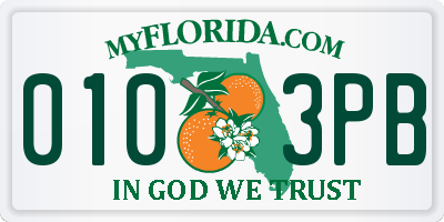 FL license plate 0103PB