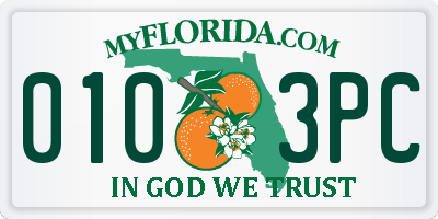 FL license plate 0103PC