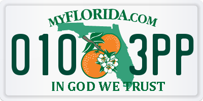 FL license plate 0103PP