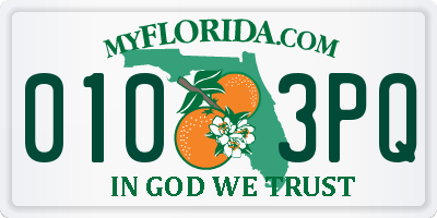 FL license plate 0103PQ