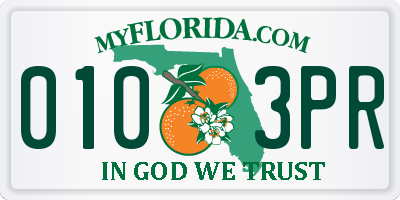 FL license plate 0103PR