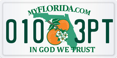 FL license plate 0103PT