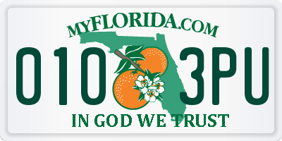 FL license plate 0103PU