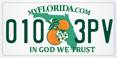 FL license plate 0103PV