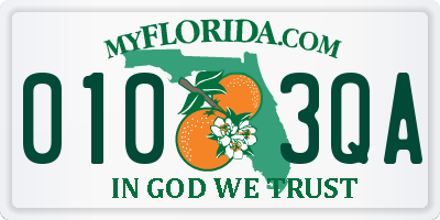 FL license plate 0103QA