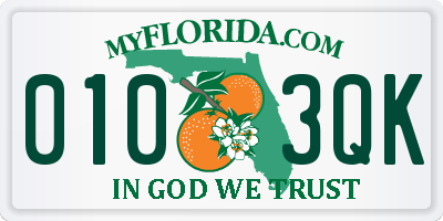 FL license plate 0103QK