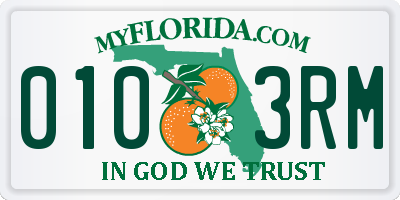 FL license plate 0103RM
