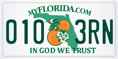 FL license plate 0103RN