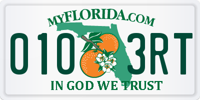 FL license plate 0103RT