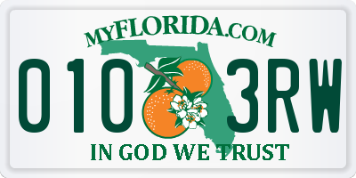 FL license plate 0103RW