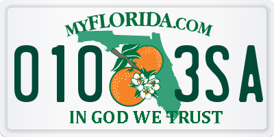 FL license plate 0103SA