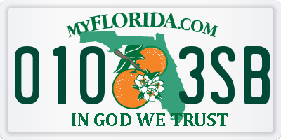 FL license plate 0103SB