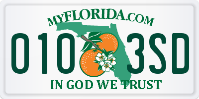 FL license plate 0103SD