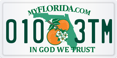 FL license plate 0103TM