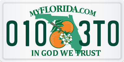 FL license plate 0103TO