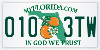 FL license plate 0103TW