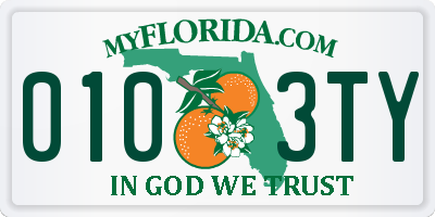 FL license plate 0103TY
