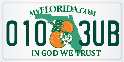 FL license plate 0103UB