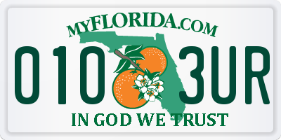FL license plate 0103UR