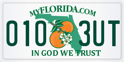 FL license plate 0103UT