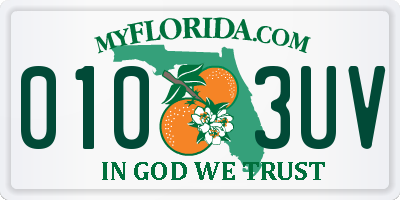 FL license plate 0103UV