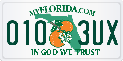 FL license plate 0103UX