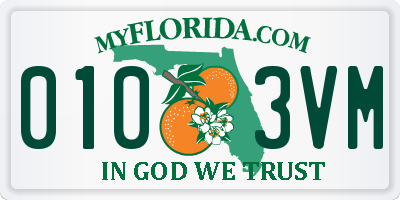 FL license plate 0103VM