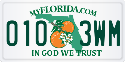 FL license plate 0103WM