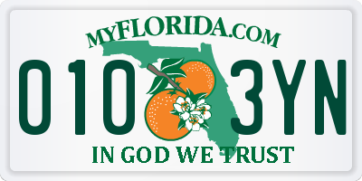 FL license plate 0103YN