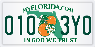 FL license plate 0103YO