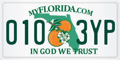 FL license plate 0103YP
