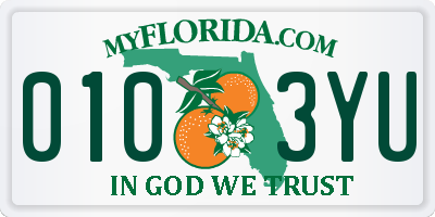 FL license plate 0103YU