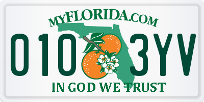 FL license plate 0103YV