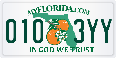 FL license plate 0103YY