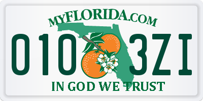 FL license plate 0103ZI