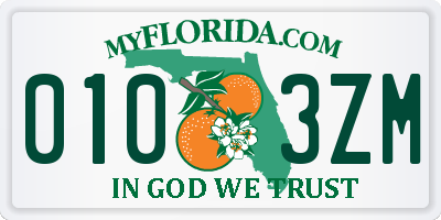 FL license plate 0103ZM