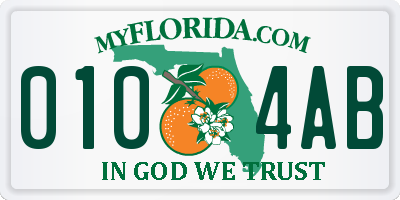 FL license plate 0104AB