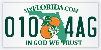 FL license plate 0104AG