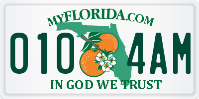 FL license plate 0104AM