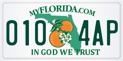 FL license plate 0104AP