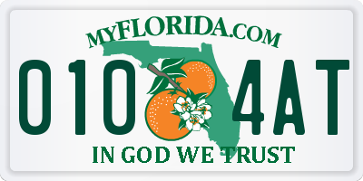 FL license plate 0104AT