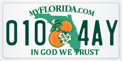 FL license plate 0104AY