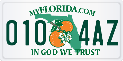 FL license plate 0104AZ